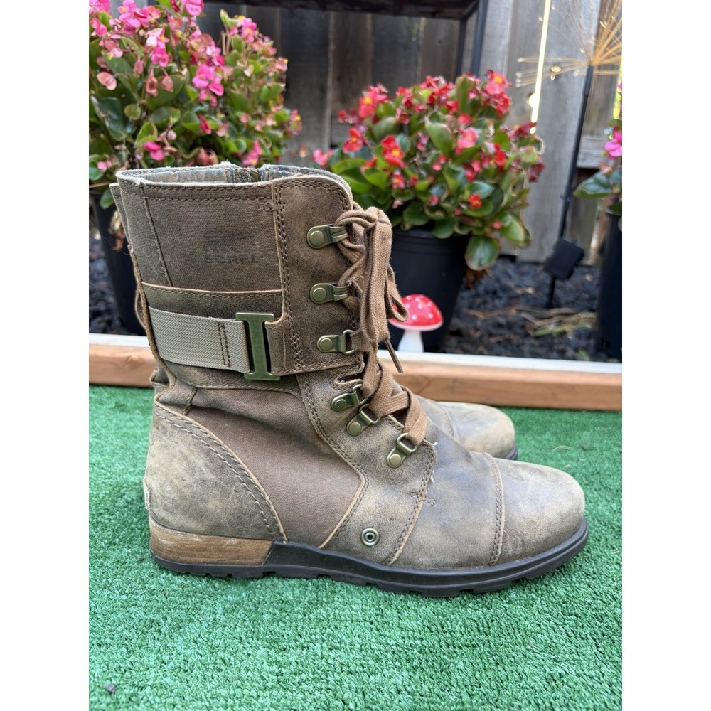 Sorel Major Carly Ankle Boots Side Zip Women's Size 9.5 Nutmeg & Flax NL2157-260